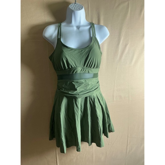 Talisea Other - Talisea Olive Green one Piece Tankini Swimsuit with Shorts Mesh Detail Size M